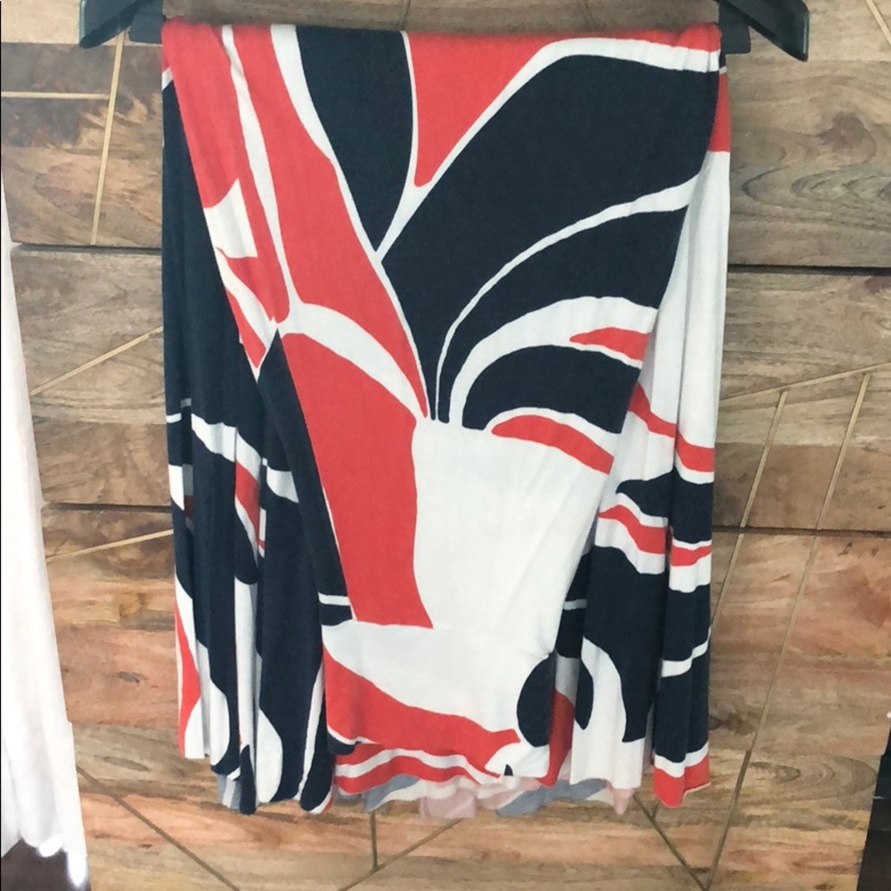 Orange and blue maxi skirt